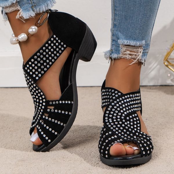 dress shoes fashion comfortable sandals women's zipper crystal indoor shoes women's open toe shoes 230822, Black
dress shoes fashion comfortable sandals women's zipper crystal indoor shoes women's open toe shoes 230822, Black