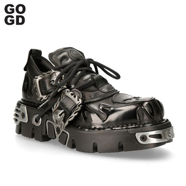 dress shoes gogd fashion women's for men pumps platform couple ankle boots skull metal buckle motorcycle gothic style big size 230823, Black
dress shoes gogd fashion women's for men pumps platform couple ankle boots skull metal buckle motorcycle gothic style big size 230823, Black