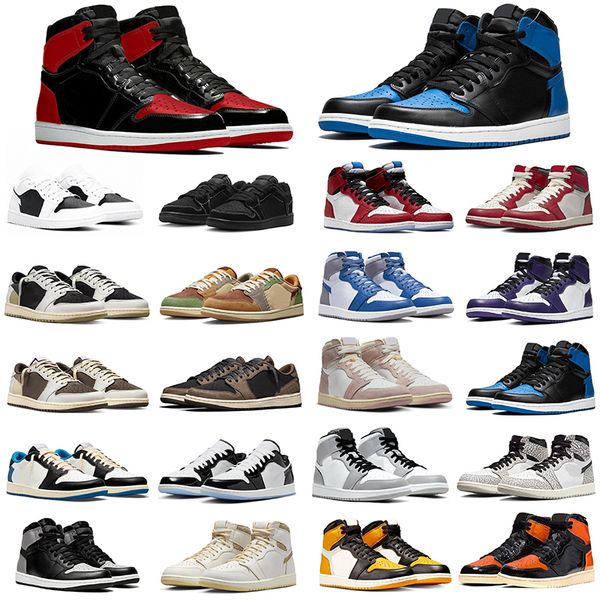 fashion jumpman men women 1 basketball shoes 1s bred patent cement reverse mocha court purple lucky green washed pink high sports trainers l
fashion jumpman men women 1 basketball shoes 1s bred patent cement reverse mocha court purple lucky green washed pink high sports trainers l