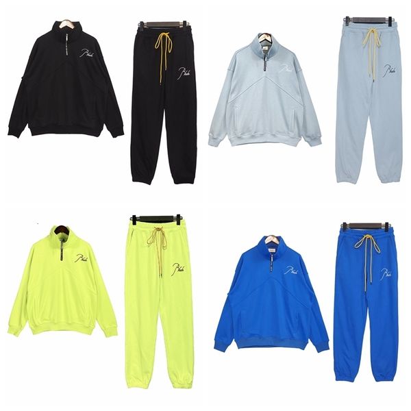 men's tracksuits rhude autumn winter vintage half zipper drawstring loose embroidered jackets sweatpants suit men couple hiphop set 230, Gray
men's tracksuits rhude autumn winter vintage half zipper drawstring loose embroidered jackets sweatpants suit men couple hiphop set 230, Gray