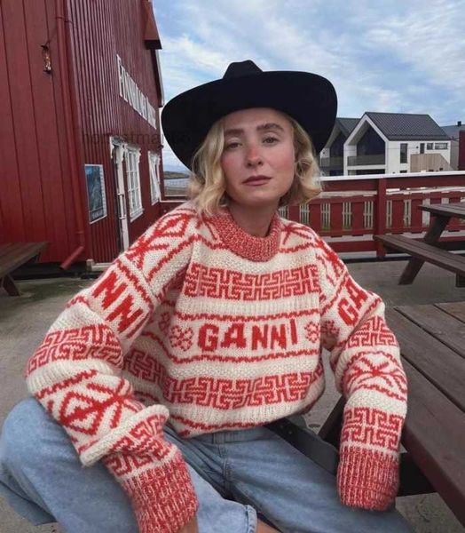 23aw ganni sweatshirt new women designer fashion ganni jumper woven printed round-neck wool sweater coat classic ganni top, White;black
23aw ganni sweatshirt new women designer fashion ganni jumper woven printed round-neck wool sweater coat classic ganni top, White;black