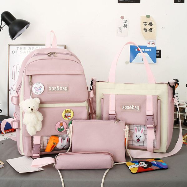 backpacks 4pcsset teenager girl canvas backpack school bags for lady kawaii student kids tote book bag rucksack 230823
backpacks 4pcsset teenager girl canvas backpack school bags for lady kawaii student kids tote book bag rucksack 230823