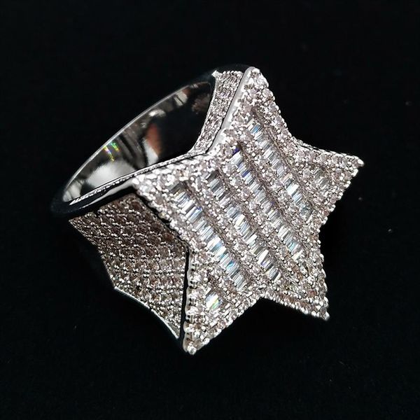 18k gold & white gold mens new bling cubic zirconia pentagram hip hop ring guys full diamond iced out rapper jewelry gifts for boy305s, Silver
18k gold & white gold mens new bling cubic zirconia pentagram hip hop ring guys full diamond iced out rapper jewelry gifts for boy305s, Silver