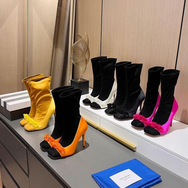 aquazura satin stretch suede stiletto heels ankle boots crystal beaded decorative square toe side zipper fashion boots women's luxury d, Black
aquazura satin stretch suede stiletto heels ankle boots crystal beaded decorative square toe side zipper fashion boots women's luxury d, Black