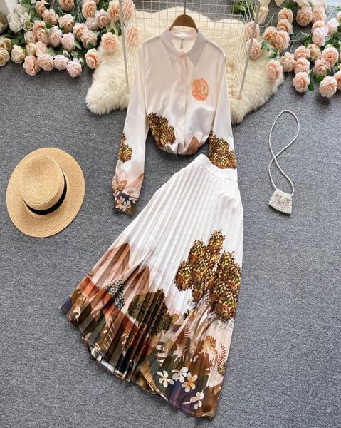 highquality women039s two piece pants new fashion spring print loose thin shirt highwaist long midi pleated skirt twopiece s9735572, White
highquality women039s two piece pants new fashion spring print loose thin shirt highwaist long midi pleated skirt twopiece s9735572, White