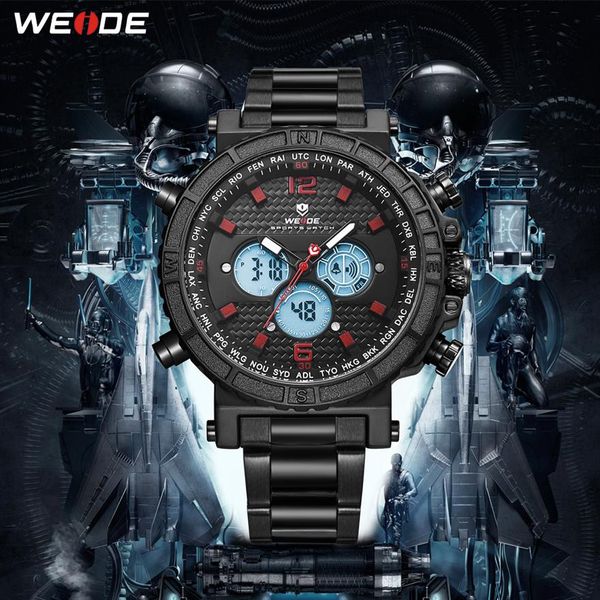 weide mens automatic date digital movement repeater quartz multiple time zone black metal case belt bracelt band wristwatches327m, Slivery;brown
weide mens automatic date digital movement repeater quartz multiple time zone black metal case belt bracelt band wristwatches327m, Slivery;brown
