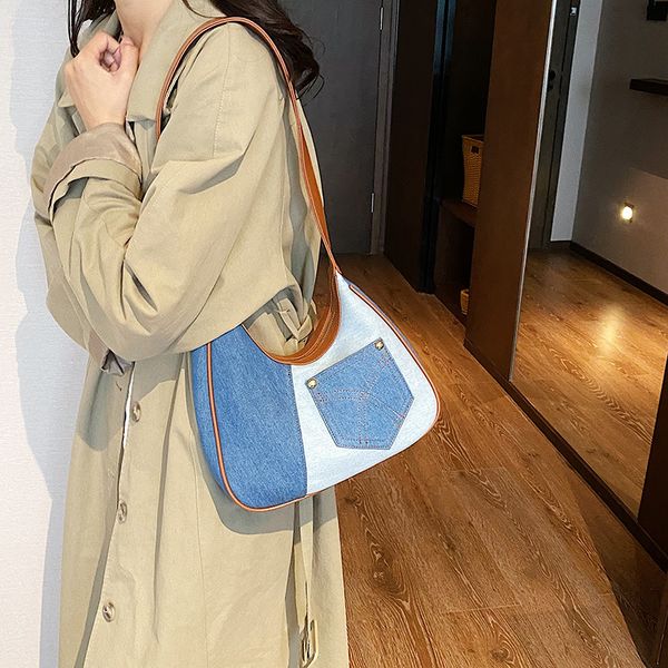 denim contrast color texture underarm bag autumn new style versatile women's one shoulder handbag crescent bag
denim contrast color texture underarm bag autumn new style versatile women's one shoulder handbag crescent bag