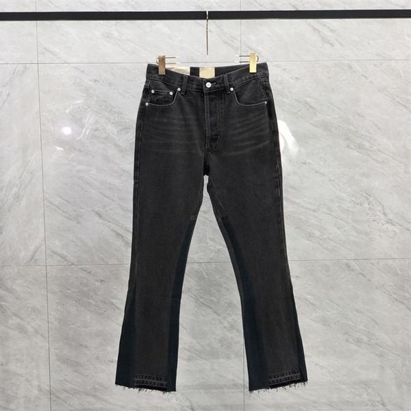 23ss men usa zipper patchwork washed denim pants vintage jeans high street trousers bell bottoms2281, Black;brown
23ss men usa zipper patchwork washed denim pants vintage jeans high street trousers bell bottoms2281, Black;brown