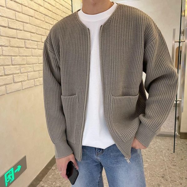 men's sweaters autumn winter sweater fashion trend cardigan solid loose casual zipper knitted coats japanese jumper home clothes 230823, White;black
men's sweaters autumn winter sweater fashion trend cardigan solid loose casual zipper knitted coats japanese jumper home clothes 230823, White;black