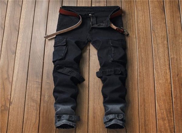 men streetwear hip hop multipocket cargo motorcycle skinny jeans distressed slim fit stretch black denim biker pencil pants c11231815389, Blue
men streetwear hip hop multipocket cargo motorcycle skinny jeans distressed slim fit stretch black denim biker pencil pants c11231815389, Blue