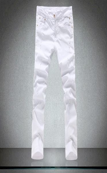 spring men039s tight pure white jeans male skinny trousers cotton elastic hole slim leisure pants men8343064, Blue
spring men039s tight pure white jeans male skinny trousers cotton elastic hole slim leisure pants men8343064, Blue