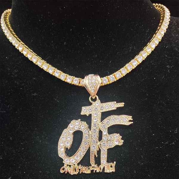 pendant necklaces new men women hip hop otf iced out with 4mm zircon tennis chain hiphop necklace fashion letter charm jewelry 230613, Silver 
pendant necklaces new men women hip hop otf iced out with 4mm zircon tennis chain hiphop necklace fashion letter charm jewelry 230613, Silver
