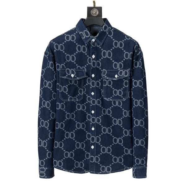 men's leisure shirt coat patterned denim letter print 2024 new load designer brand with breathable comfort, White;black
men's leisure shirt coat patterned denim letter print 2024 new load designer brand with breathable comfort, White;black