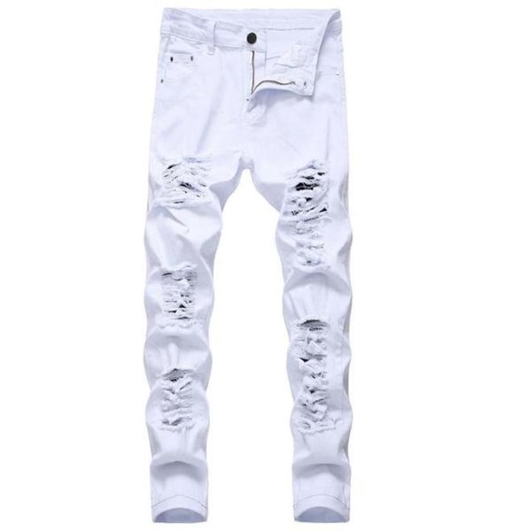 men039s jeans denim trousers fashion designer brand white straight hole ripped pants made old2955534, Blue
men039s jeans denim trousers fashion designer brand white straight hole ripped pants made old2955534, Blue