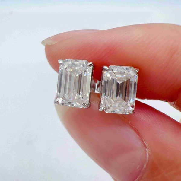 fashion jewelry screw back sterling silver vvs moissanite emerald cut stud earrings, Golden
fashion jewelry screw back sterling silver vvs moissanite emerald cut stud earrings, Golden
