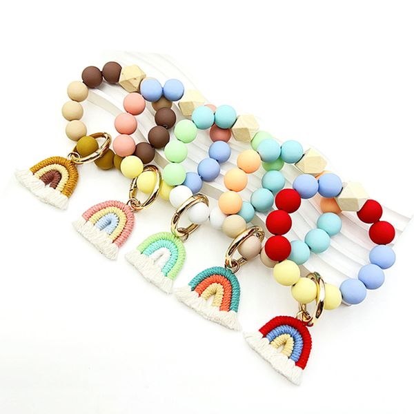 acrylic wrist beaded bracelet colorful bead keychain tassel rainbow keychains pendant car keyring gift, Silver
acrylic wrist beaded bracelet colorful bead keychain tassel rainbow keychains pendant car keyring gift, Silver