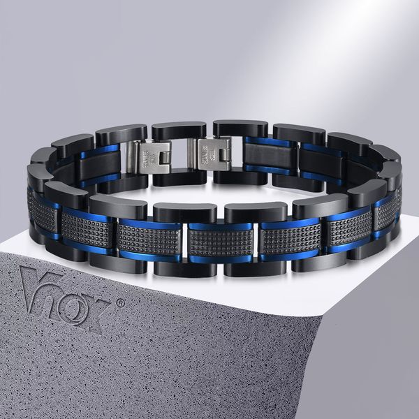 bangle vnox 14mm luxury chain bracelet for men chunky bold punk wristband black thick chain with blue lines bracelet 230824
bangle vnox 14mm luxury chain bracelet for men chunky bold punk wristband black thick chain with blue lines bracelet 230824