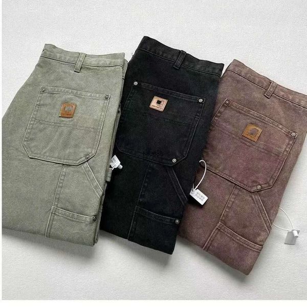 2023 men's pants fashion brand carha b01 b136 washed to make old overalls knee cloth logging pants trousers, Black
2023 men's pants fashion brand carha b01 b136 washed to make old overalls knee cloth logging pants trousers, Black