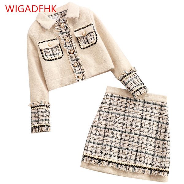 two piece dress highquality small fragrant tweed suit women's short coat western style short skirt autumn and winter retro twopiece sui, White
two piece dress highquality small fragrant tweed suit women's short coat western style short skirt autumn and winter retro twopiece sui, White