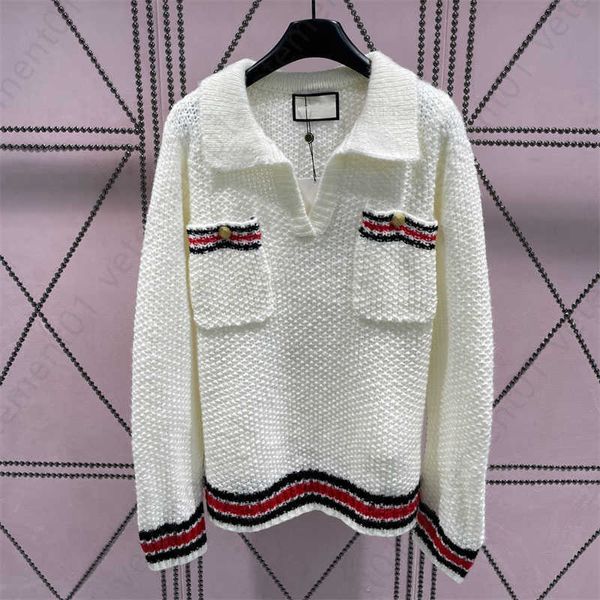 designer sweater women polo sweaters womens sweatshirt classic two-pocket design colorful stripes patchwork long sleeve lapel loose fit knit, White;black
designer sweater women polo sweaters womens sweatshirt classic two-pocket design colorful stripes patchwork long sleeve lapel loose fit knit, White;black