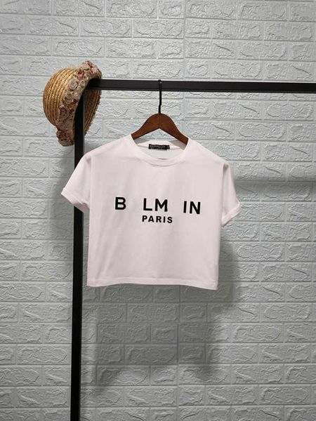 balman designer t shirt cotton loose letter tee shirt pullover short navel exposed t-shirt, White
balman designer t shirt cotton loose letter tee shirt pullover short navel exposed t-shirt, White