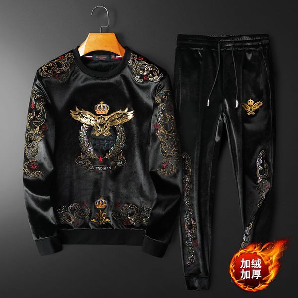 men's tracksuits casual longsleeved trousers sports suit highend fashion embroidered wool twopiece 230823, Gray
men's tracksuits casual longsleeved trousers sports suit highend fashion embroidered wool twopiece 230823, Gray