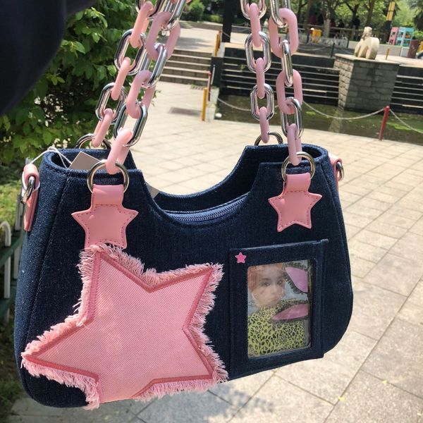 evening bags pink sweet cute vintage ladies shoulder bags fashion star y2k denim women's underarm bag gothic chain female tote handbags
evening bags pink sweet cute vintage ladies shoulder bags fashion star y2k denim women's underarm bag gothic chain female tote handbags
