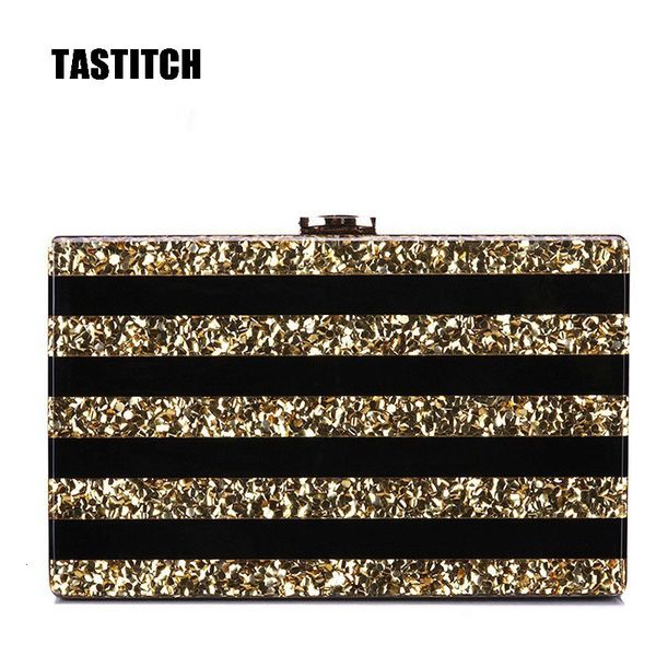 evening bags stripe acrylic fashion bag gold sequin chain ladies clutches party porm handbag shoulder purses 230824
evening bags stripe acrylic fashion bag gold sequin chain ladies clutches party porm handbag shoulder purses 230824