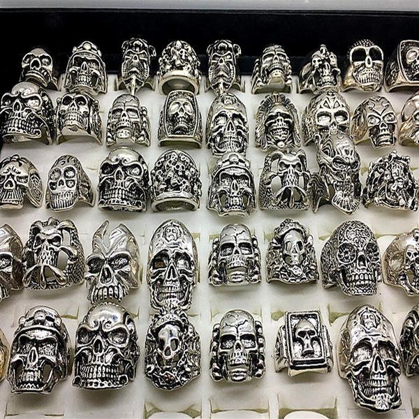 men's fashion 50pcs lots mix style big size skull carved biker silver plated rings jewelry skeleton ring303p
men's fashion 50pcs lots mix style big size skull carved biker silver plated rings jewelry skeleton ring303p