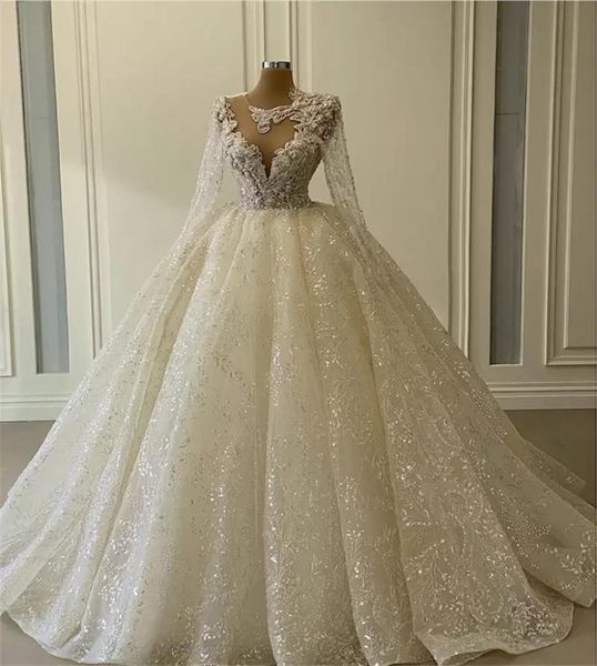 glitter ball gown wedding dresses long sleeves sheer neck appliqued sequins beads bridal gowns luxury dubai custom made vestidos d2983441, White
glitter ball gown wedding dresses long sleeves sheer neck appliqued sequins beads bridal gowns luxury dubai custom made vestidos d2983441, White