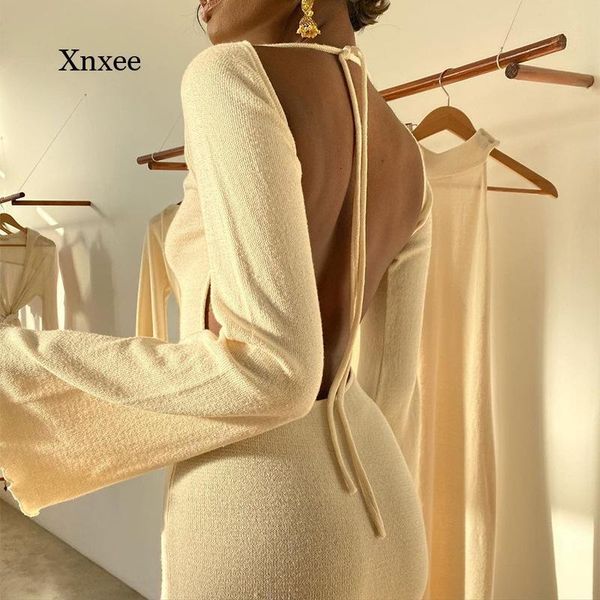 basic casual dresses backless knitted long dress solid flared full sleeve maxi elegant bodycon clothes for women fall resort wear 230824, Black;gray
basic casual dresses backless knitted long dress solid flared full sleeve maxi elegant bodycon clothes for women fall resort wear 230824, Black;gray