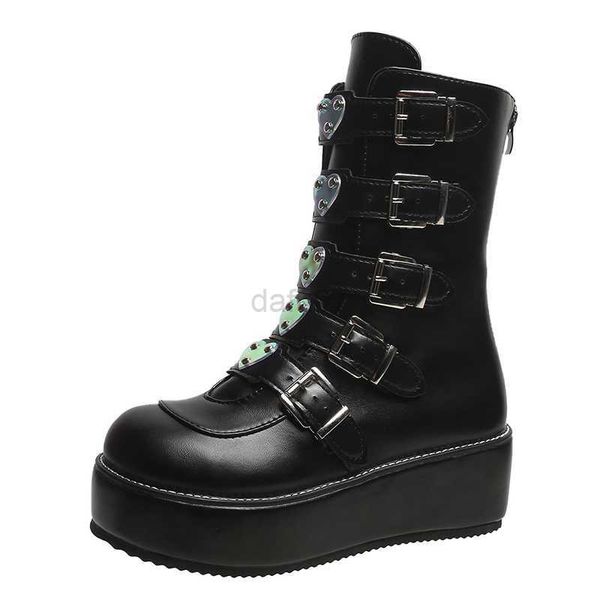 boots brand ins demonias shoes platform heart buckle wedges high heels motorcycle mid calf boots women gothic street cool, Black
boots brand ins demonias shoes platform heart buckle wedges high heels motorcycle mid calf boots women gothic street cool, Black