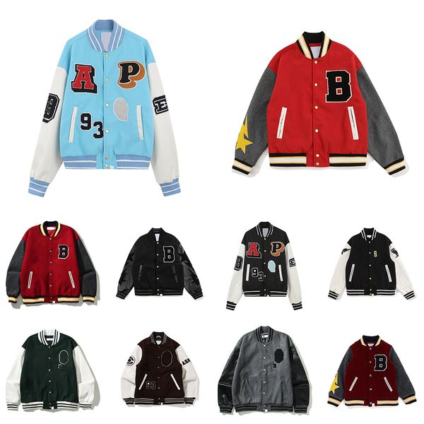 ape varsity jacket mens designer jackets men women baseball jacket letter embroidery coat streetwear a058, Black;brown
ape varsity jacket mens designer jackets men women baseball jacket letter embroidery coat streetwear a058, Black;brown