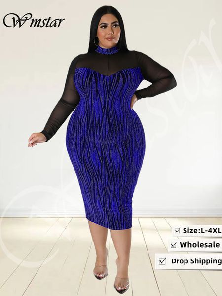 plus size dresses wmstar size dres see through mesh patchwork maxi fashion club outfits wholesale drop 230824, Black
plus size dresses wmstar size dres see through mesh patchwork maxi fashion club outfits wholesale drop 230824, Black