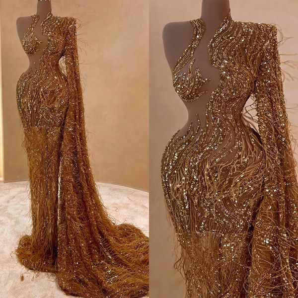 fairy mermaid evening dress sheer one shoulder long sleeve sequins prom gowns illusion slim feather party dresses custom made, Black
fairy mermaid evening dress sheer one shoulder long sleeve sequins prom gowns illusion slim feather party dresses custom made, Black