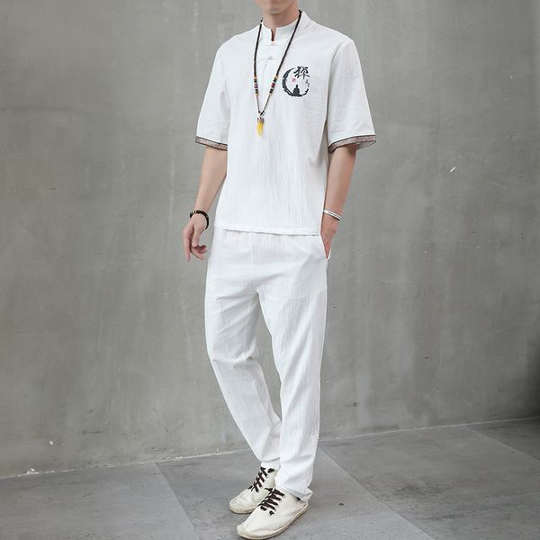men's tracksuits summer suit chinese wind embroidery cotton and linen loose leisure short sleeve 4xl 230823, Gray
men's tracksuits summer suit chinese wind embroidery cotton and linen loose leisure short sleeve 4xl 230823, Gray