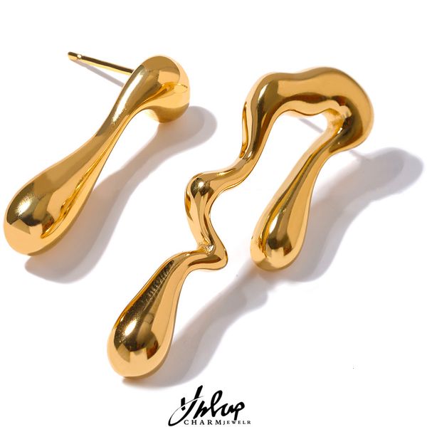 charm yhpup 18k gold pvd plated asymmetry unusual big stud earrings stainless steel personality fashion waterproof jewelry women gift 230824, Golden
charm yhpup 18k gold pvd plated asymmetry unusual big stud earrings stainless steel personality fashion waterproof jewelry women gift 230824, Golden
