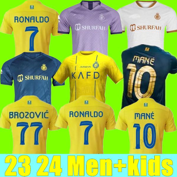 23 24 al nassr fc soccer jerseys ronaldo 2023 2024 home yellow away cr7 gonzalo mane martinez talisca women fans player version men kids kit, Black;yellow
23 24 al nassr fc soccer jerseys ronaldo 2023 2024 home yellow away cr7 gonzalo mane martinez talisca women fans player version men kids kit, Black;yellow