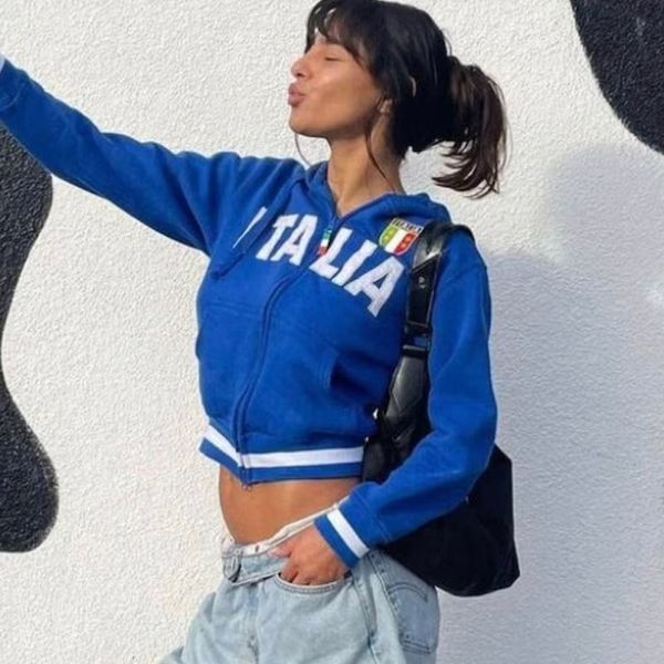 women' blends aesthetic vintage embroidery letter goth slim hoodie blue zip up sweatshirt female harajuku cropped jacket y2k streetwear, Black
women' blends aesthetic vintage embroidery letter goth slim hoodie blue zip up sweatshirt female harajuku cropped jacket y2k streetwear, Black