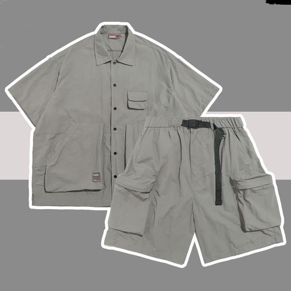 men's tracksuits summer quickdrying sets men japanese y2k multi pocket solid color shirtcargo shorts half sleeve loose two piece set 23, Gray
men's tracksuits summer quickdrying sets men japanese y2k multi pocket solid color shirtcargo shorts half sleeve loose two piece set 23, Gray