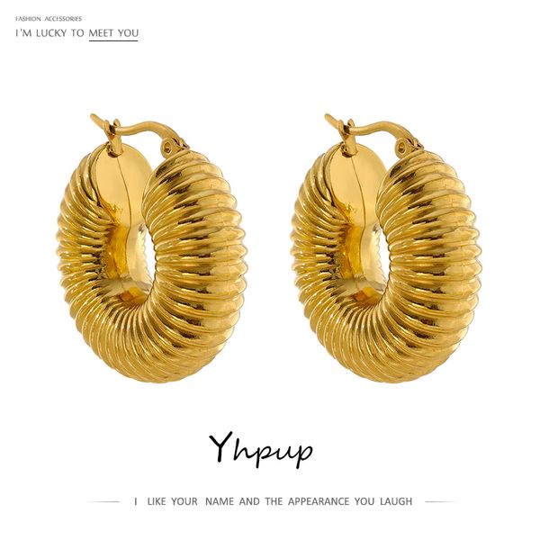 stud yhpup trendy round chunky hoop earrings gold stainless steel bijoux ete jewlery metal 18 k plated accessories waterproof 230824, Golden;silver
stud yhpup trendy round chunky hoop earrings gold stainless steel bijoux ete jewlery metal 18 k plated accessories waterproof 230824, Golden;silver