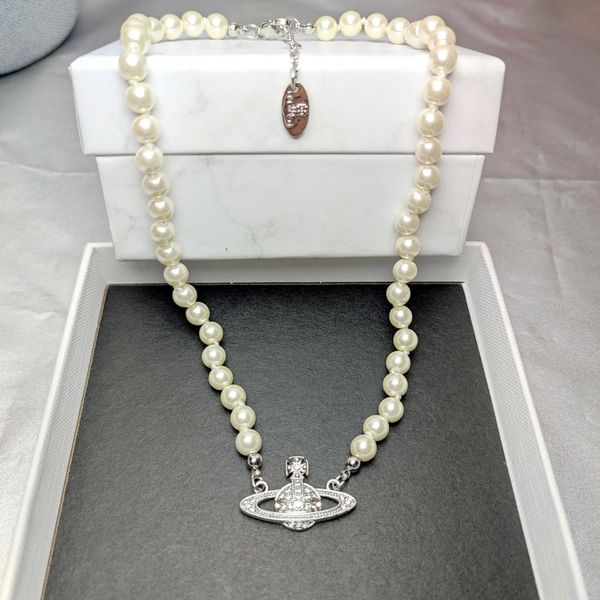 2023western empress dowager miniature saturn net red full diamond necklace freshwater pearl necklace pearl chain personality female necklace, Silver
2023western empress dowager miniature saturn net red full diamond necklace freshwater pearl necklace pearl chain personality female necklace, Silver