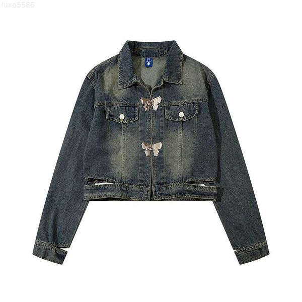 american designer style loose fitting casual washed butterfly embroidered denim jacket, high street vintage denim ground white denim jacket,, Black;brown
american designer style loose fitting casual washed butterfly embroidered denim jacket, high street vintage denim ground white denim jacket,, Black;brown