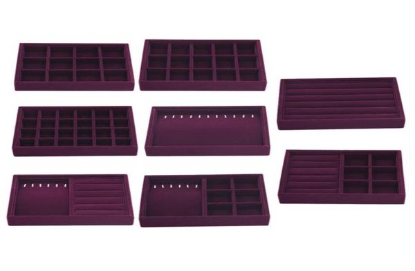 jewelry pouches bags elegant purple velvet stackable jewelry ring earring display tray 24 girds case holder organizers storage sho1537828, Pink;blue
jewelry pouches bags elegant purple velvet stackable jewelry ring earring display tray 24 girds case holder organizers storage sho1537828, Pink;blue