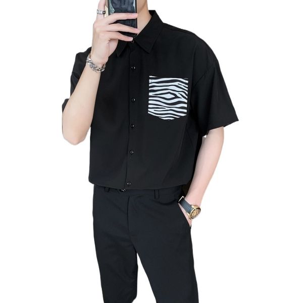 men's casual shirts 2023 shop owner wind summer men fashion youth trend casual shortsleeved shirt drape ice silk y230823, White;black
men's casual shirts 2023 shop owner wind summer men fashion youth trend casual shortsleeved shirt drape ice silk y230823, White;black