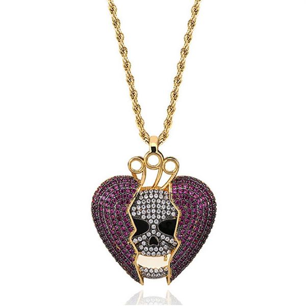 14k iced out skull skeleton purple heart juice wrld pendant necklace micro pave cubic zircon hiphop fashion jewelry216o, Silver
14k iced out skull skeleton purple heart juice wrld pendant necklace micro pave cubic zircon hiphop fashion jewelry216o, Silver