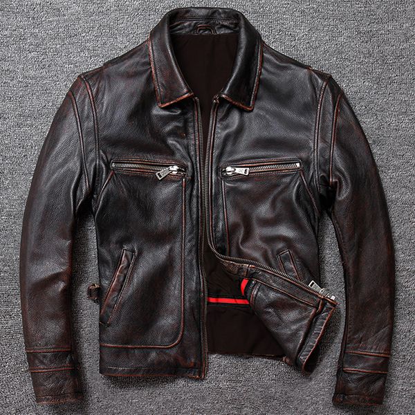men's jackets classic men cowhide coat natural genuine leather jacket vintage style real clothes clothing calf skin 230824, Black;brown
men's jackets classic men cowhide coat natural genuine leather jacket vintage style real clothes clothing calf skin 230824, Black;brown