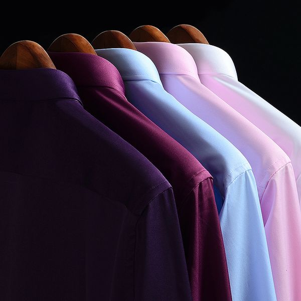 men's dress shirts non-iron solid soft easycare stretch shirts men spandex long sleeve dress shirt men office shirts men clothing 23082, White;black
men's dress shirts non-iron solid soft easycare stretch shirts men spandex long sleeve dress shirt men office shirts men clothing 23082, White;black
