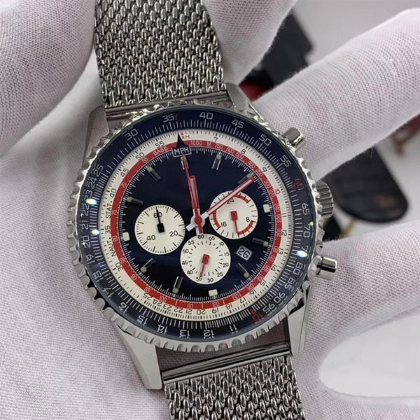46mm quartz chronograph breit and ling mens watches luminous red hands watch wristwatches with three working subdials battery287c, Slivery;brown
46mm quartz chronograph breit and ling mens watches luminous red hands watch wristwatches with three working subdials battery287c, Slivery;brown