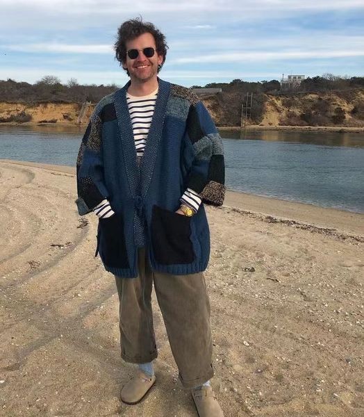 men's sweaters kapital vintage paneled knit sweater handmade loose cardigan my663 230823, White;black
men's sweaters kapital vintage paneled knit sweater handmade loose cardigan my663 230823, White;black